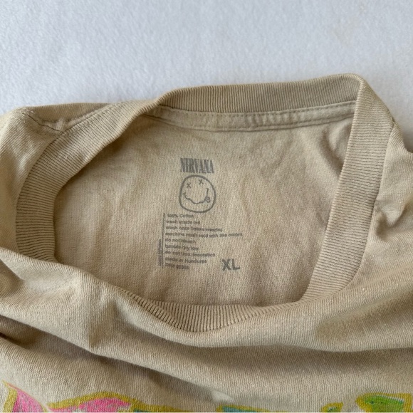 Nirvana Graphic Band Tee Tan Tie Dye Logo XL Cotton - Picture 5 of 7